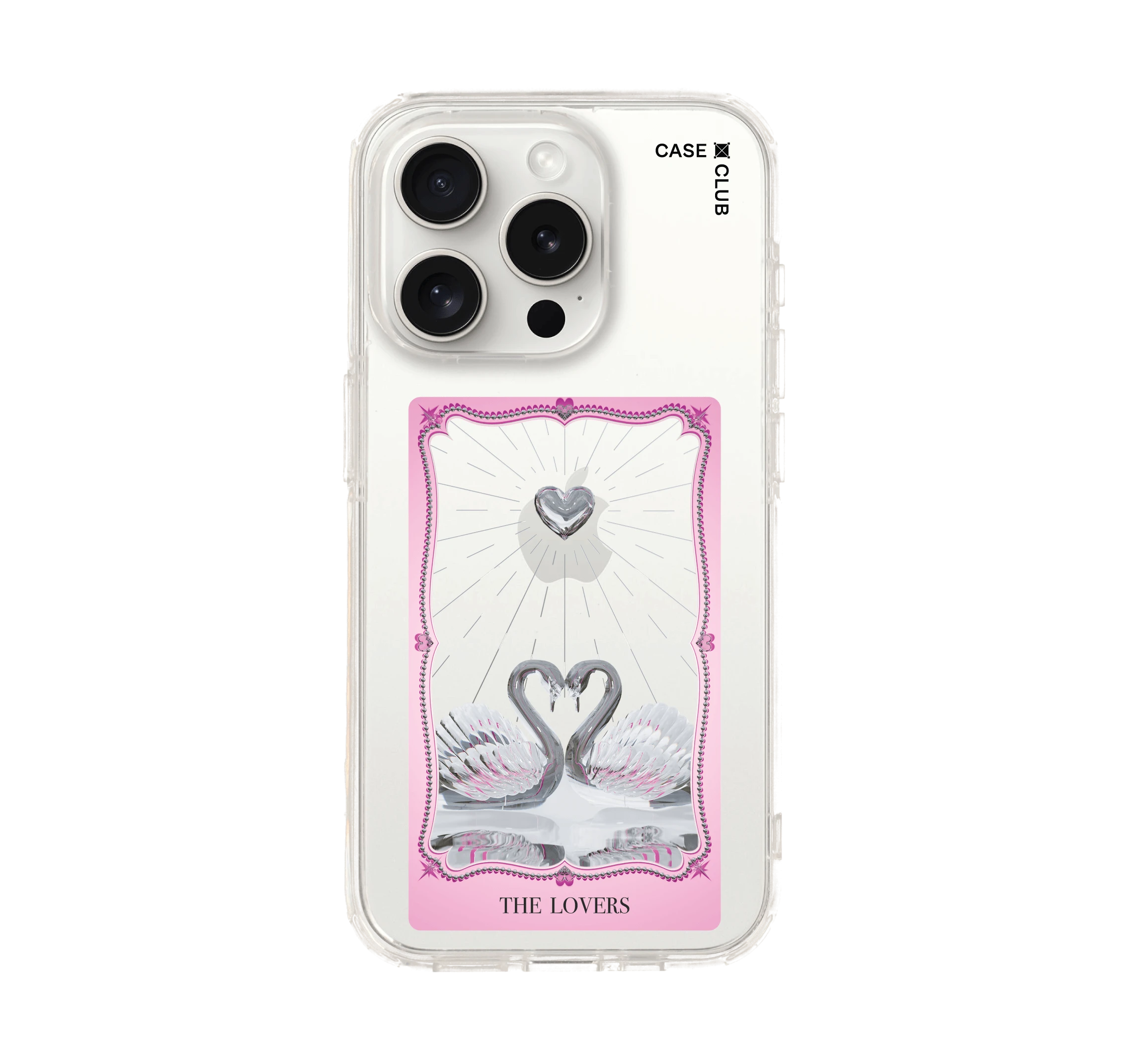 เคสใส iphone 15 pro คู่รักหงส์ขาว